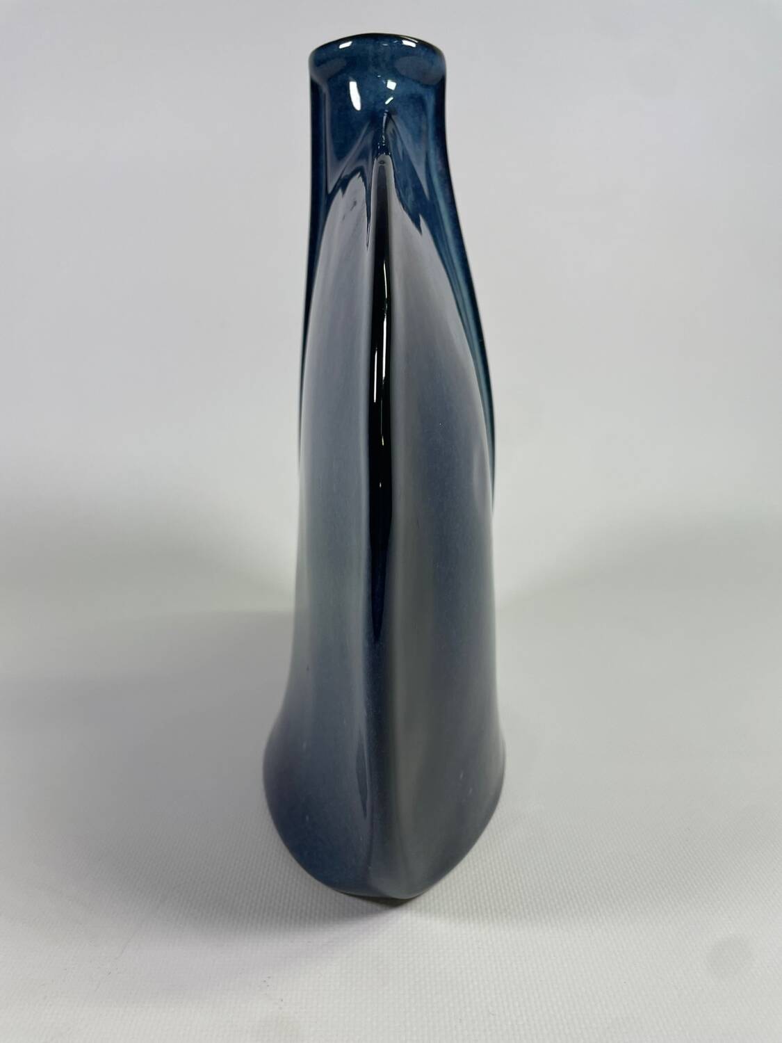Blue glazed stoneware vase