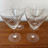 4 wine glasses in engraved glass 9 cl