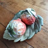 Strawberry slip salt and pepper shakers