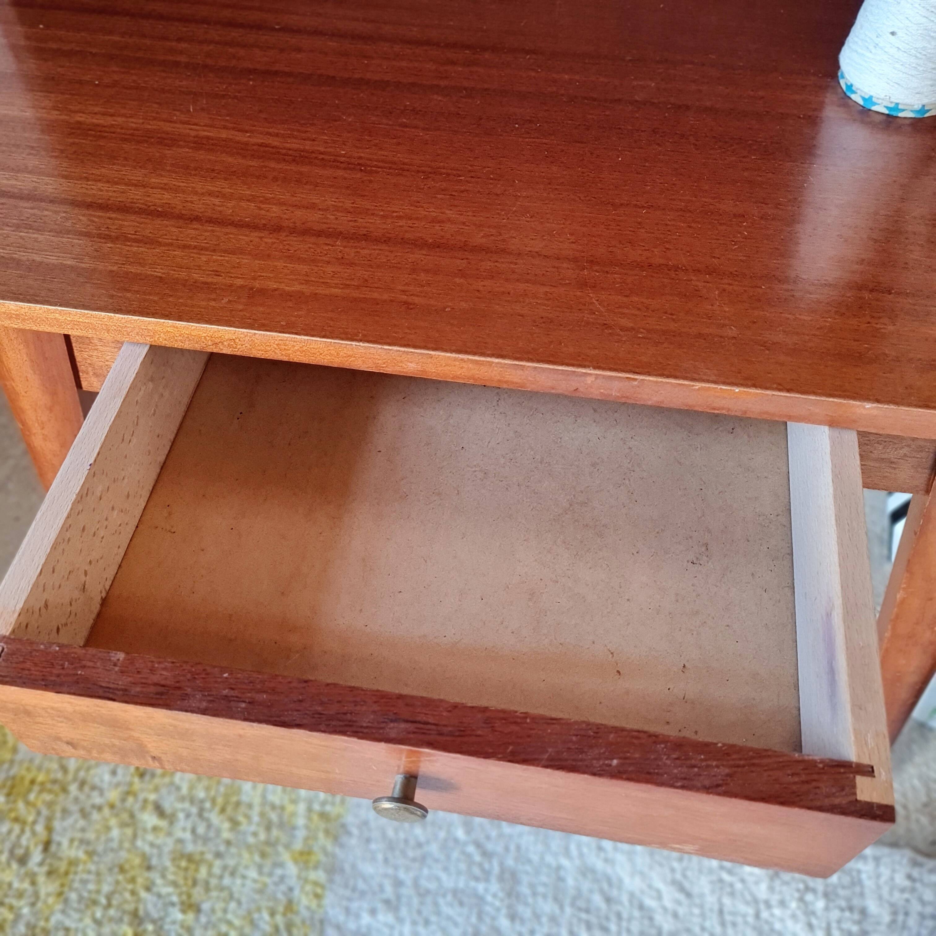 Scandinavian desk with tapered legs, vintage.