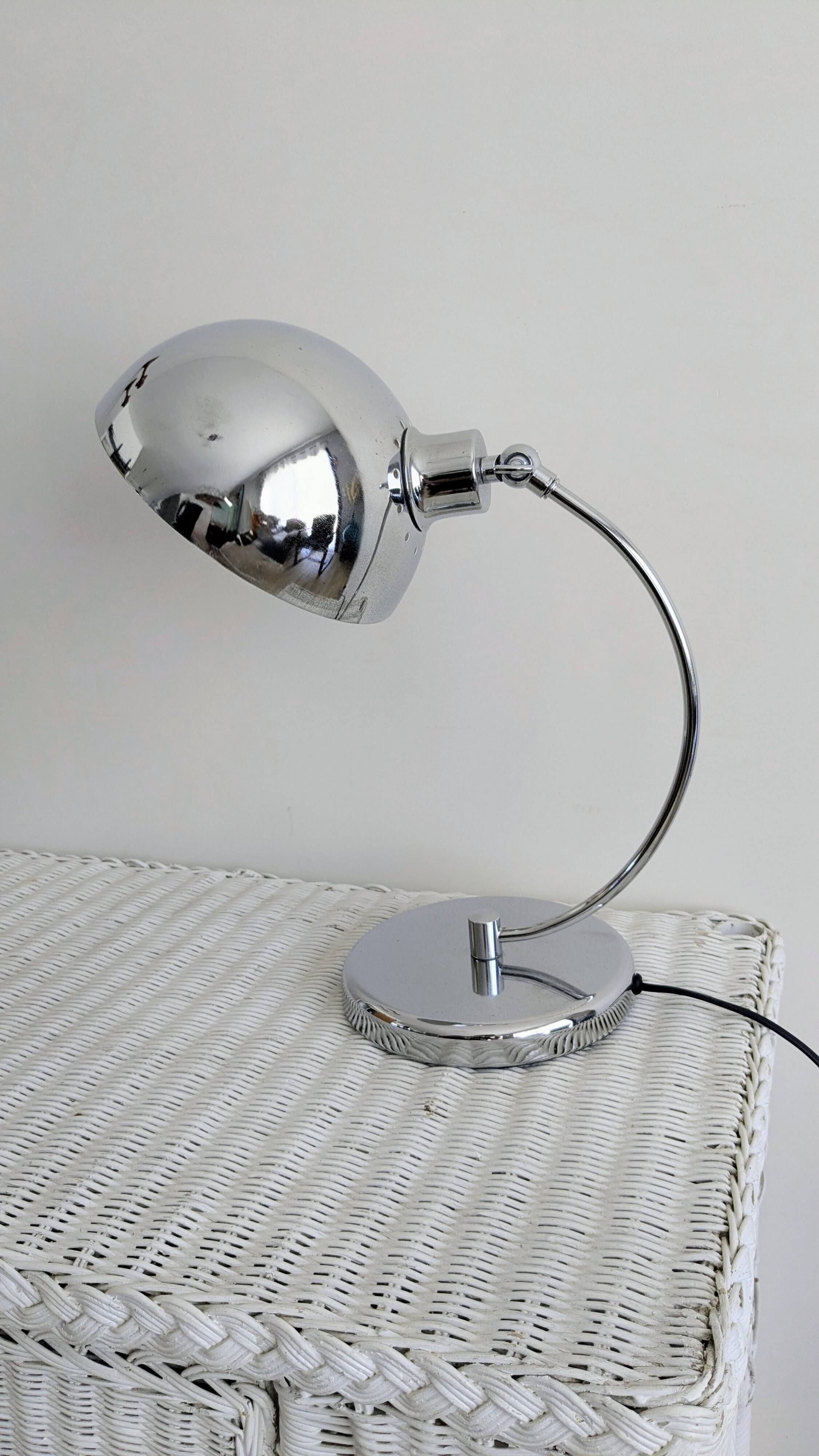 Vintage chrome desk lamp Space Age 1970s
