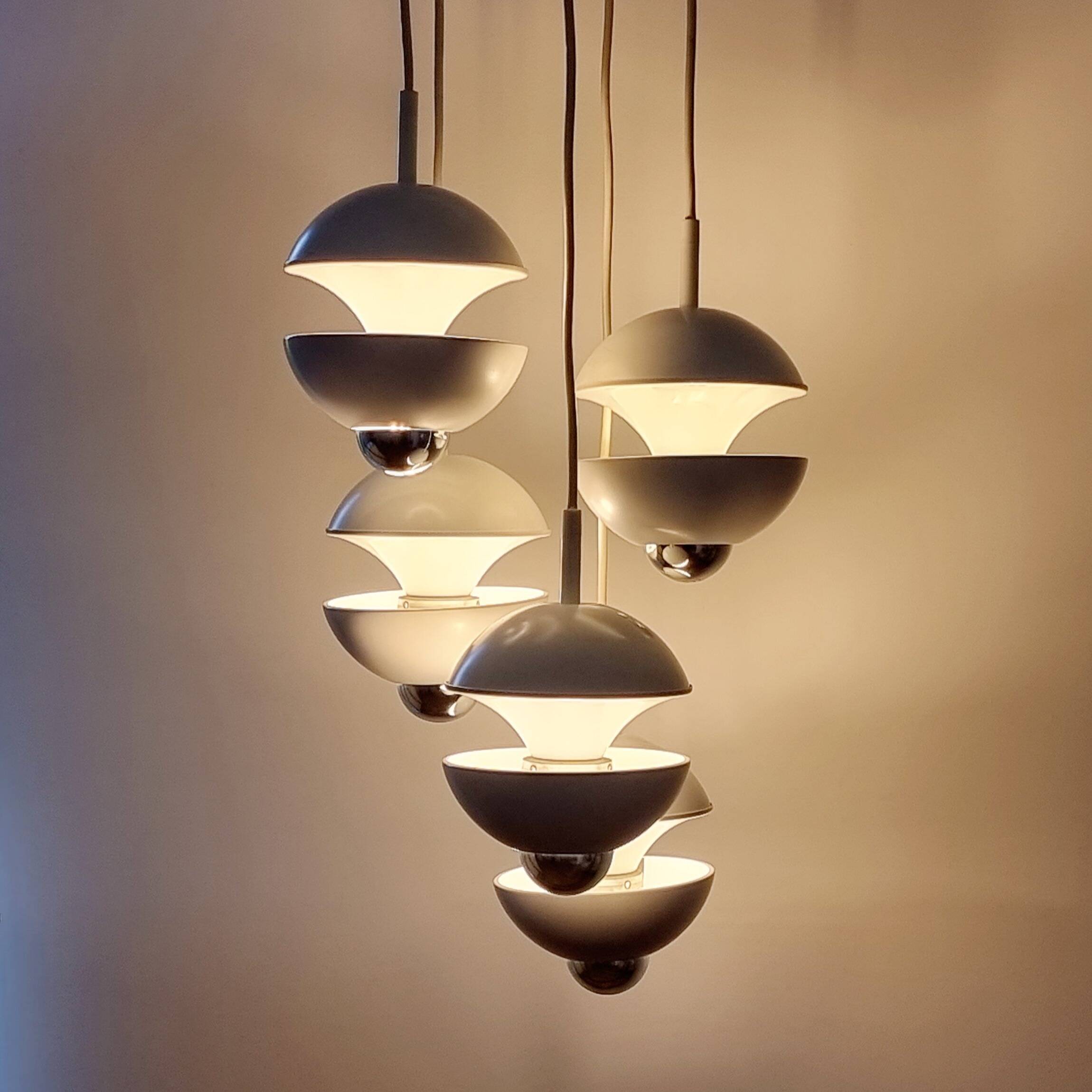 Lampe cascade Space Age étiquetée - Klaus Hempel pour Kaiser, Allemagne, années 1970