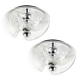 Pair of Large Mid-Century Space Age 'Wave' Ceiling Lights in Glass, 1970s