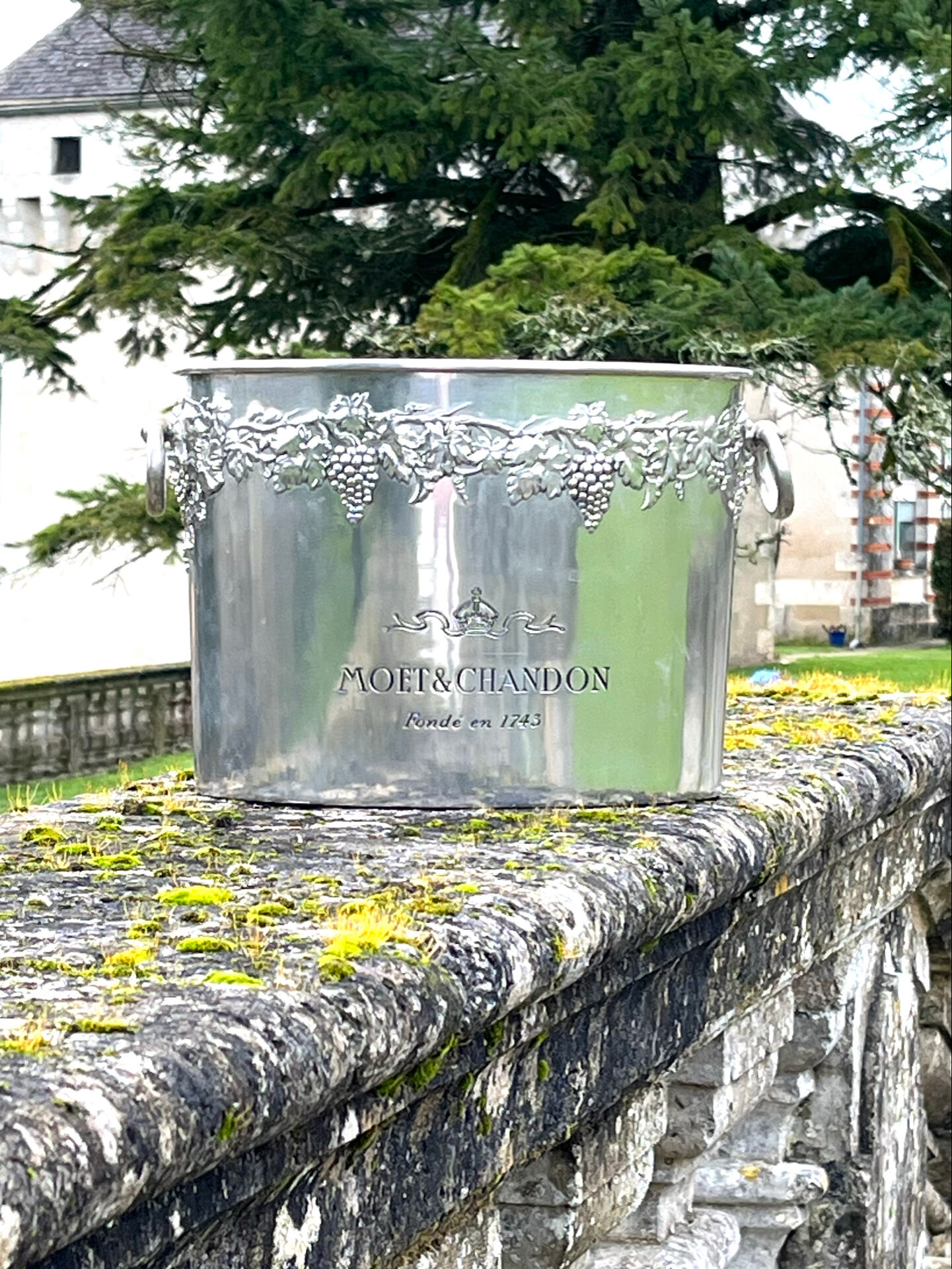 Moet Chandon pewter vasque. Vintage Oval shaped champagne bath