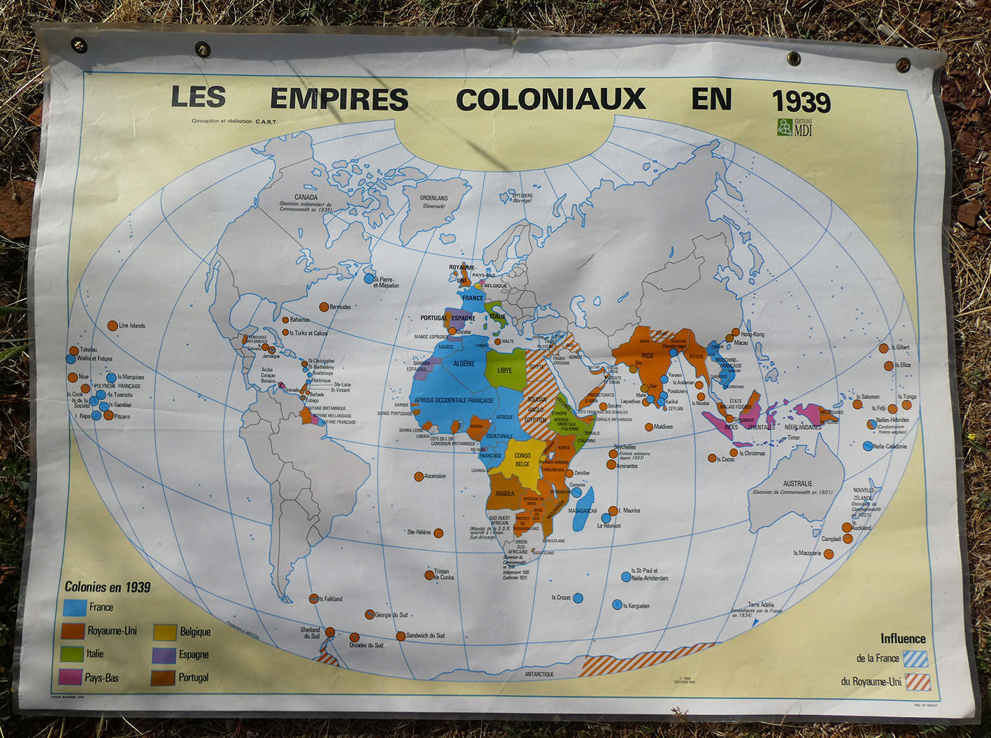Carte scolaire la Décolonisation/Les Empires Coloniaux MDI - 1988