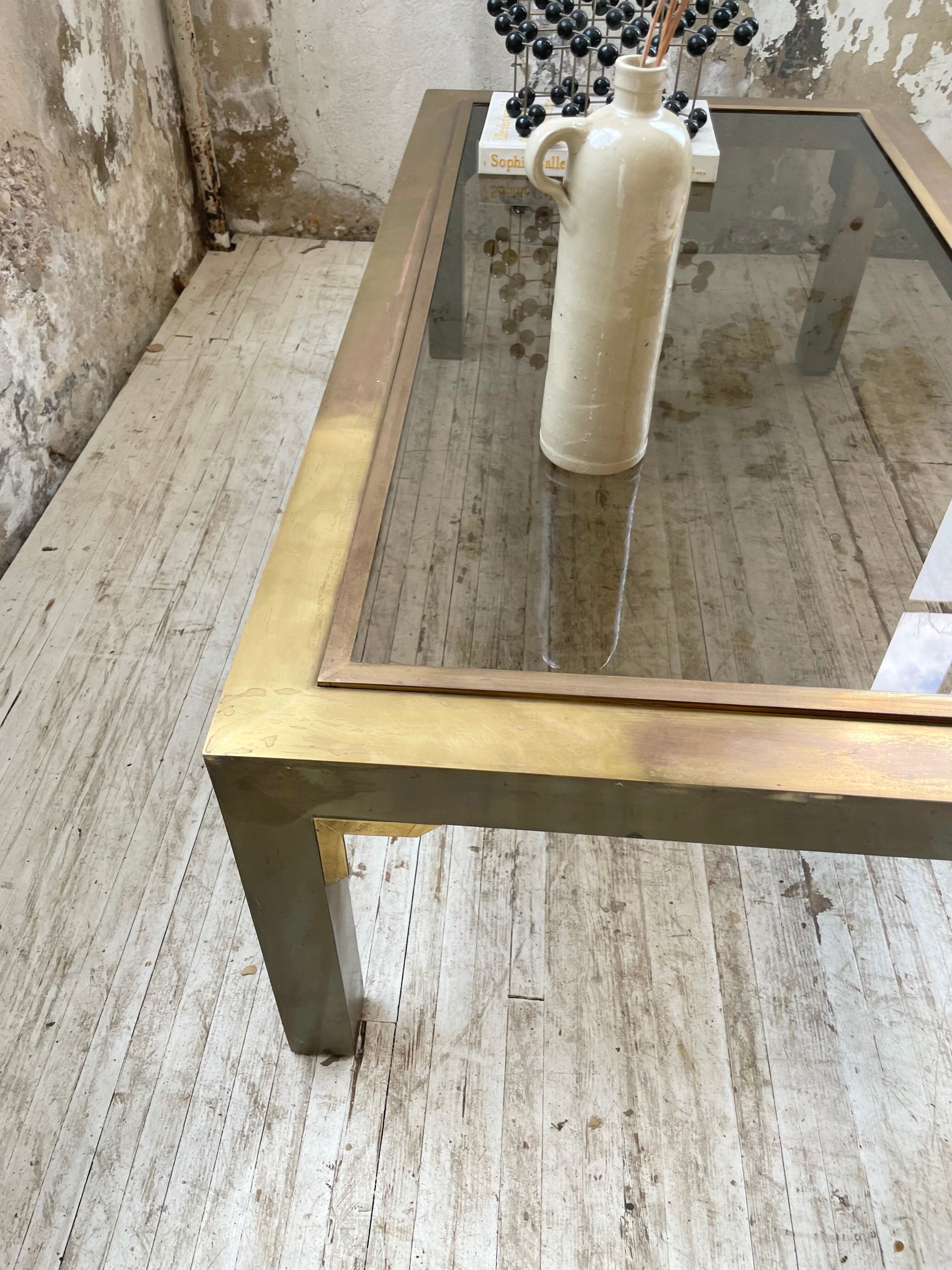 60s brass coffee table