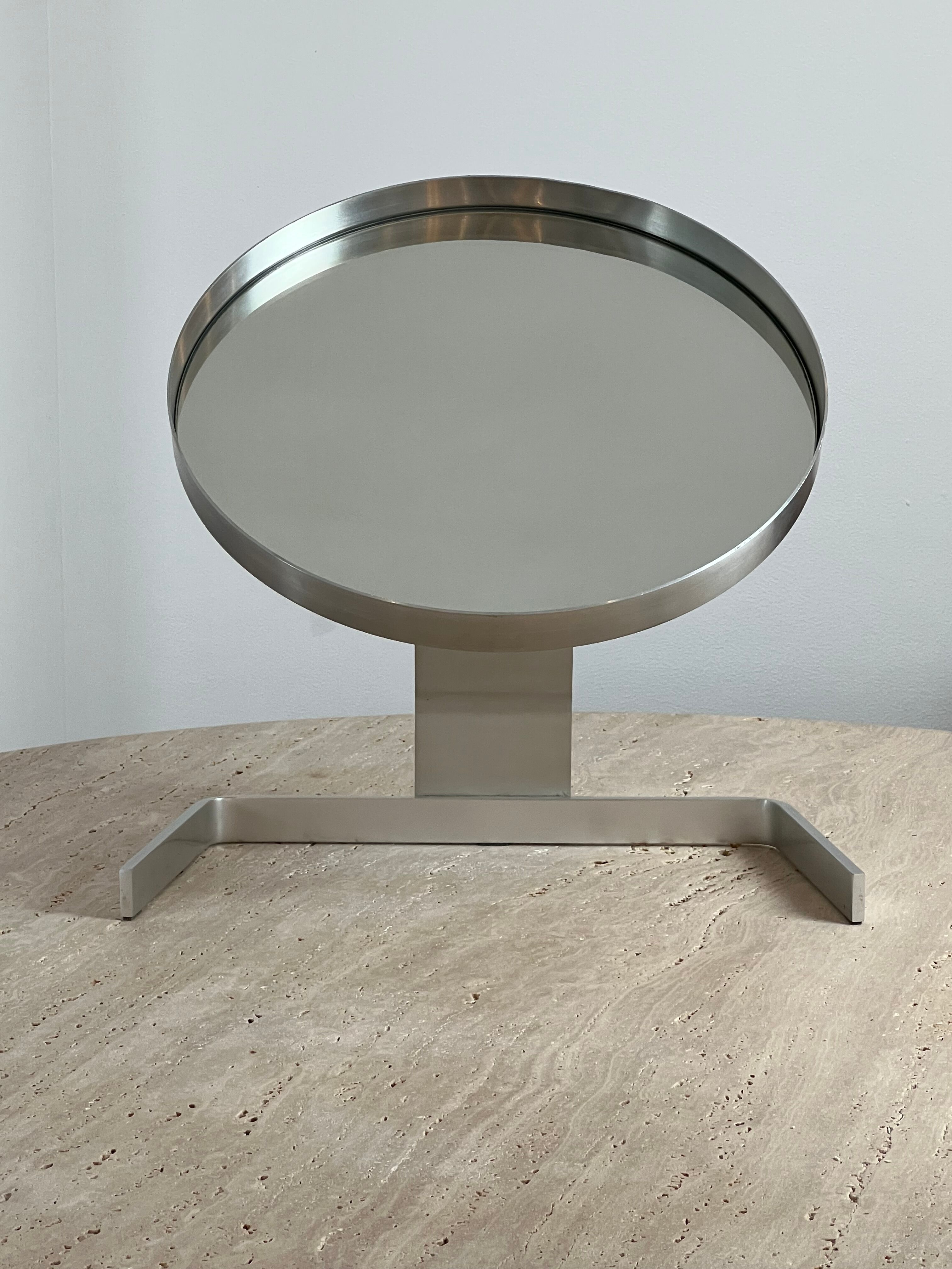 Circular mirror by Pierre Vandel France 70s 47x44cm