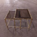 2 brass nest of tables, maison jansen
