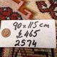 Old Turkish Kazak rug 90x115 cm vintage tribal, square medium 2574