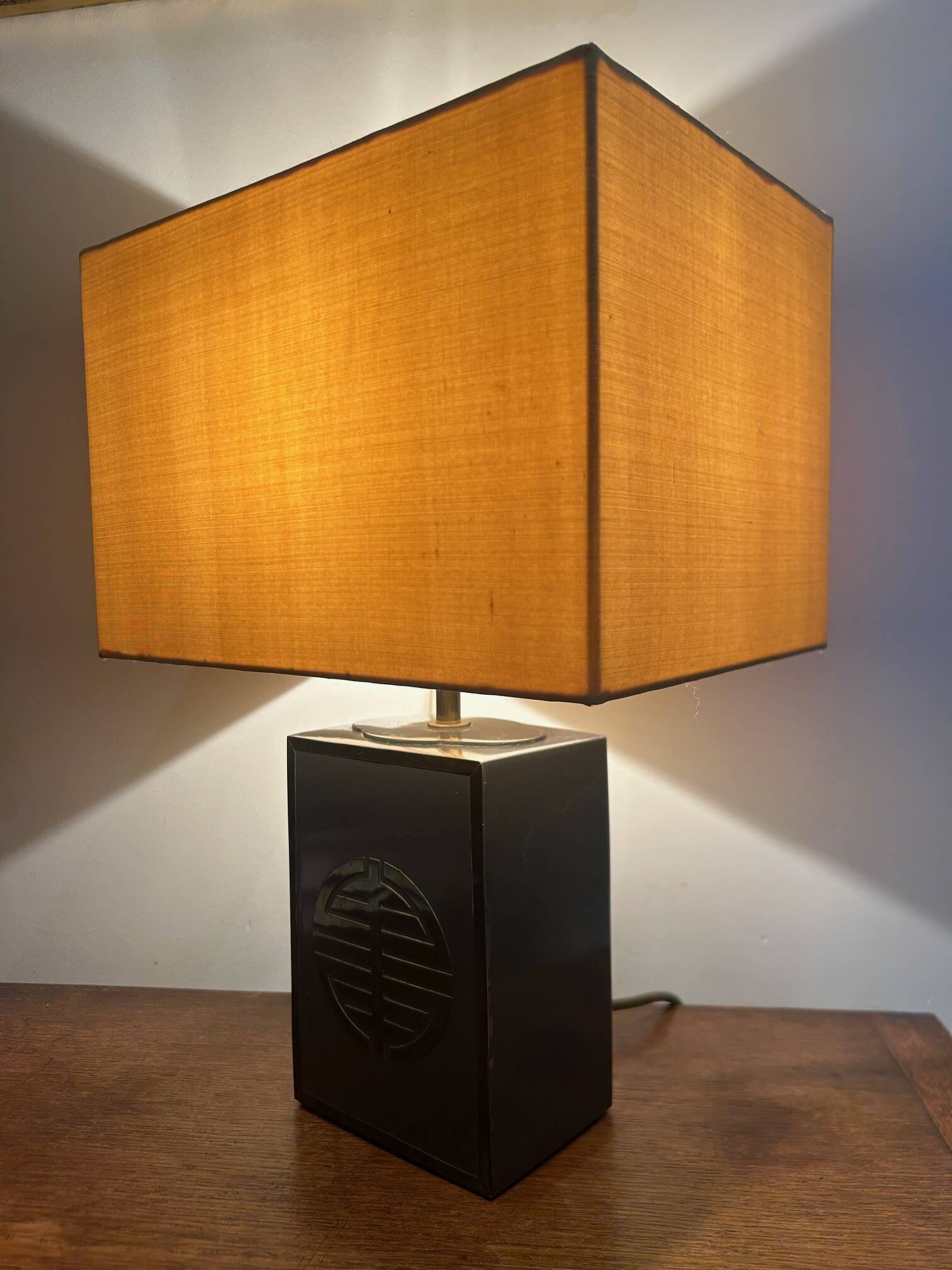 lampe en acier et laiton années 70