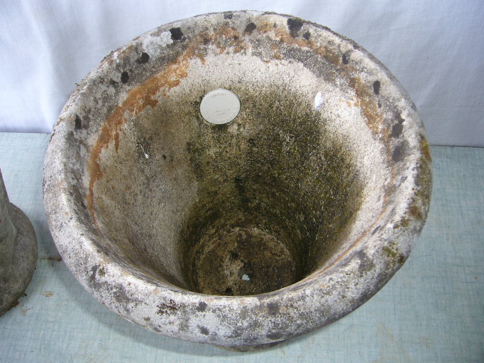 Pair of cement flower pots