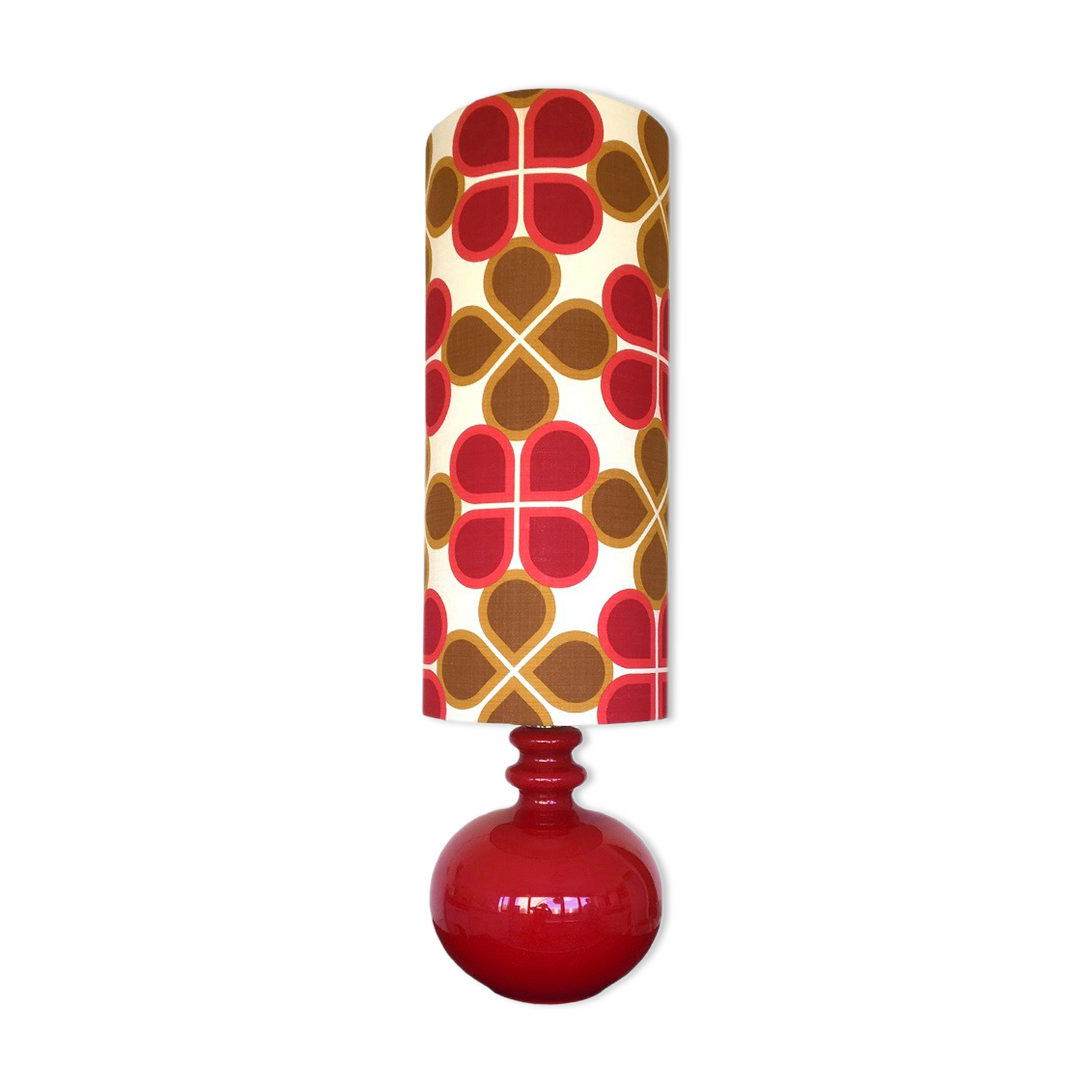 Cordoba floor lamp - red opaline 70s - vintage fabric