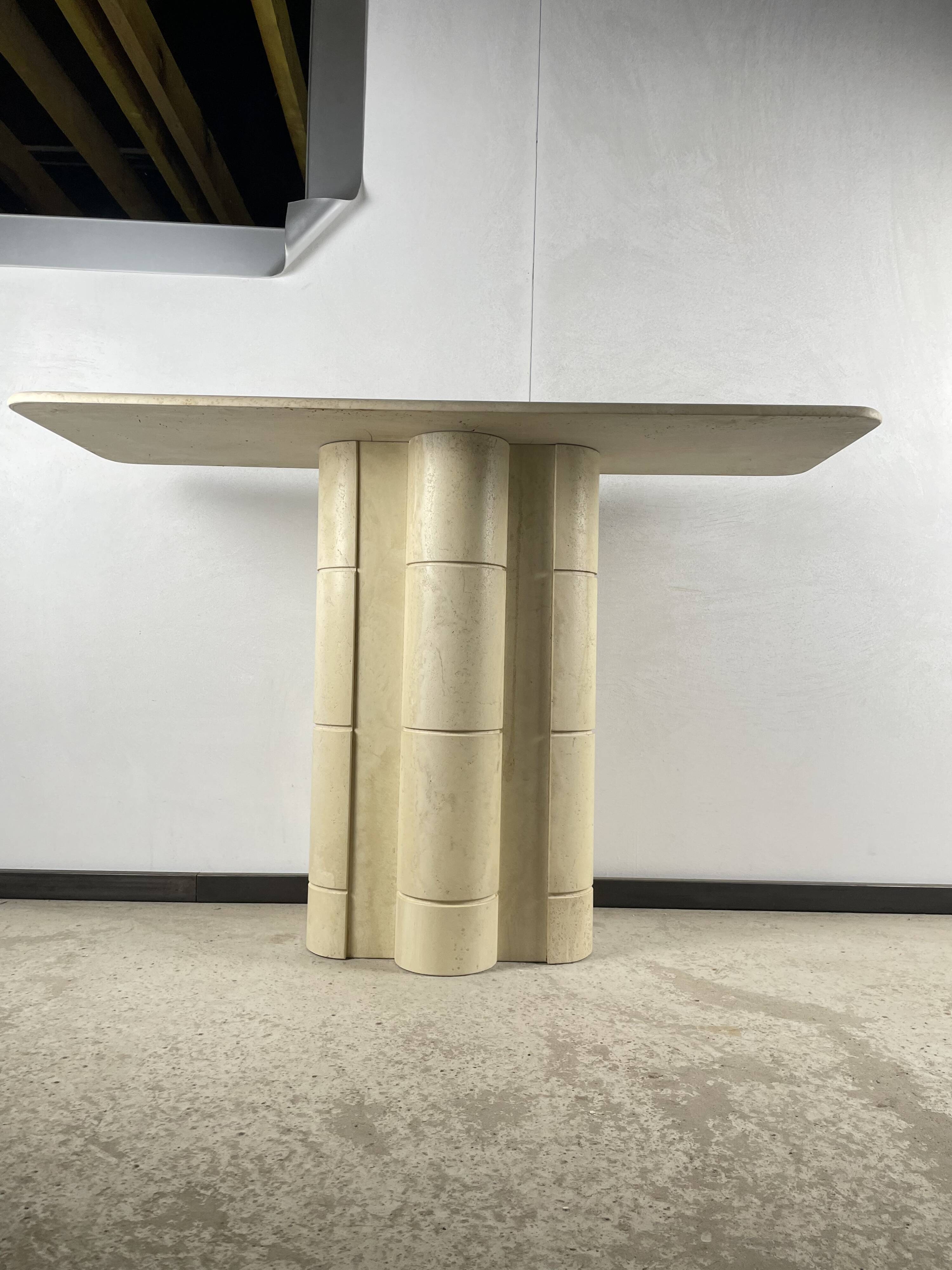 Vintage travertine console