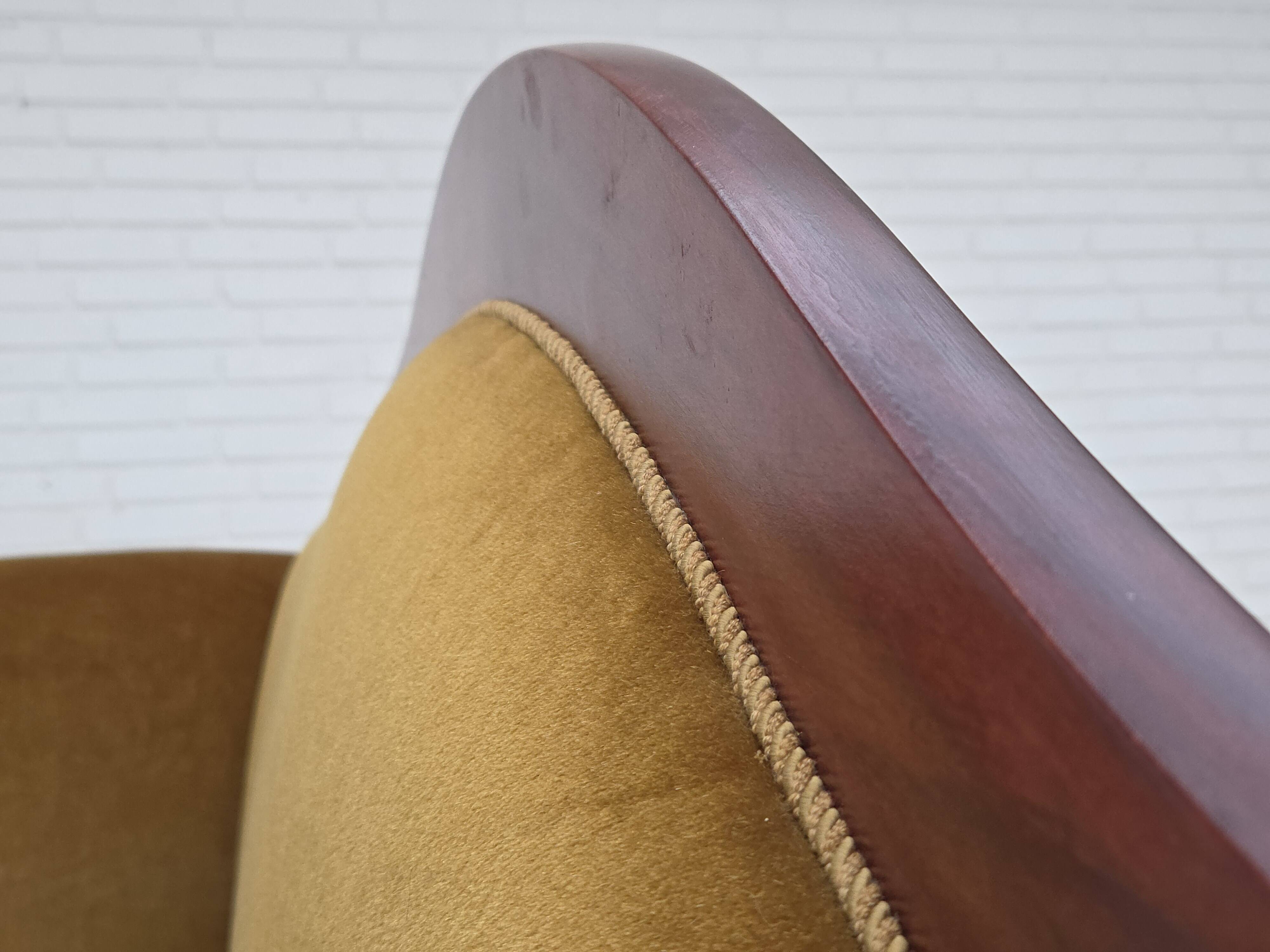 1950s, Danish 2-seater sofa in Biedermeier style, furniture velour.