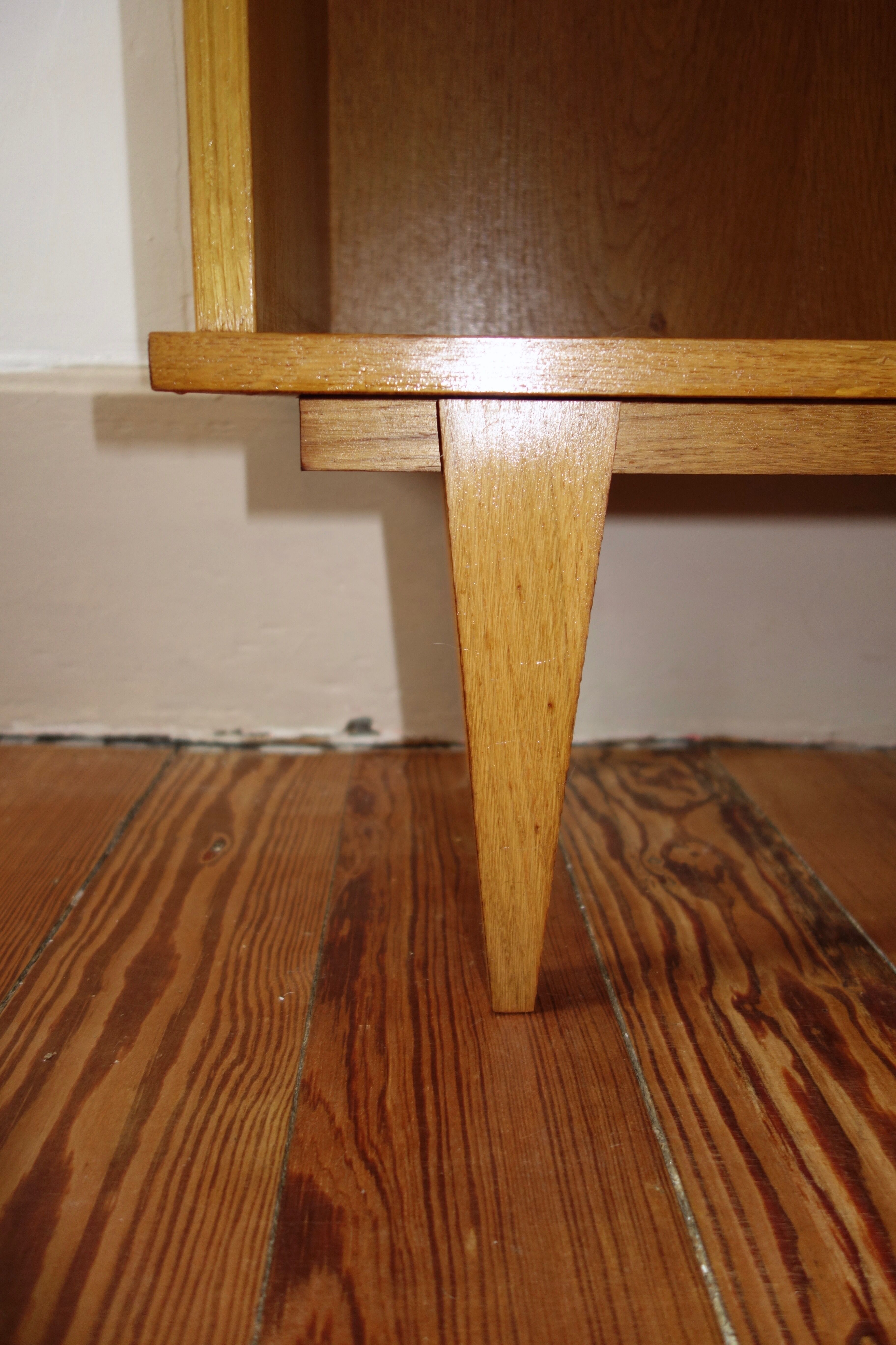 60s oak bedside table