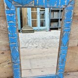Old Art Deco mirror in Burmese teak