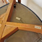 Set of 4 Calligaris Dining Chairs: Mid-Century Italian Design, Blue Fabric