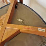 Set of 4 Calligaris Dining Chairs: Mid-Century Italian Design, Blue Fabric