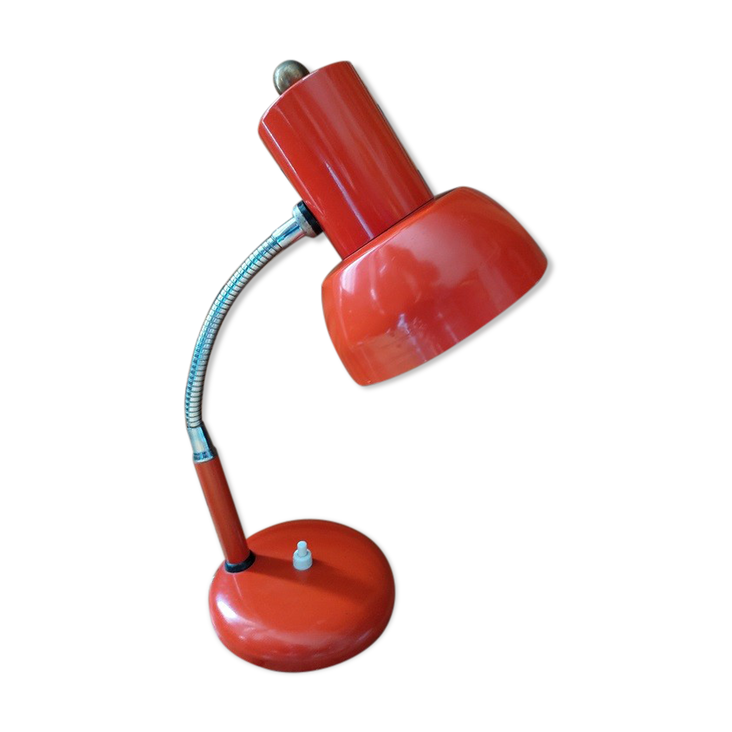 Bedside desk lamp orange red metal