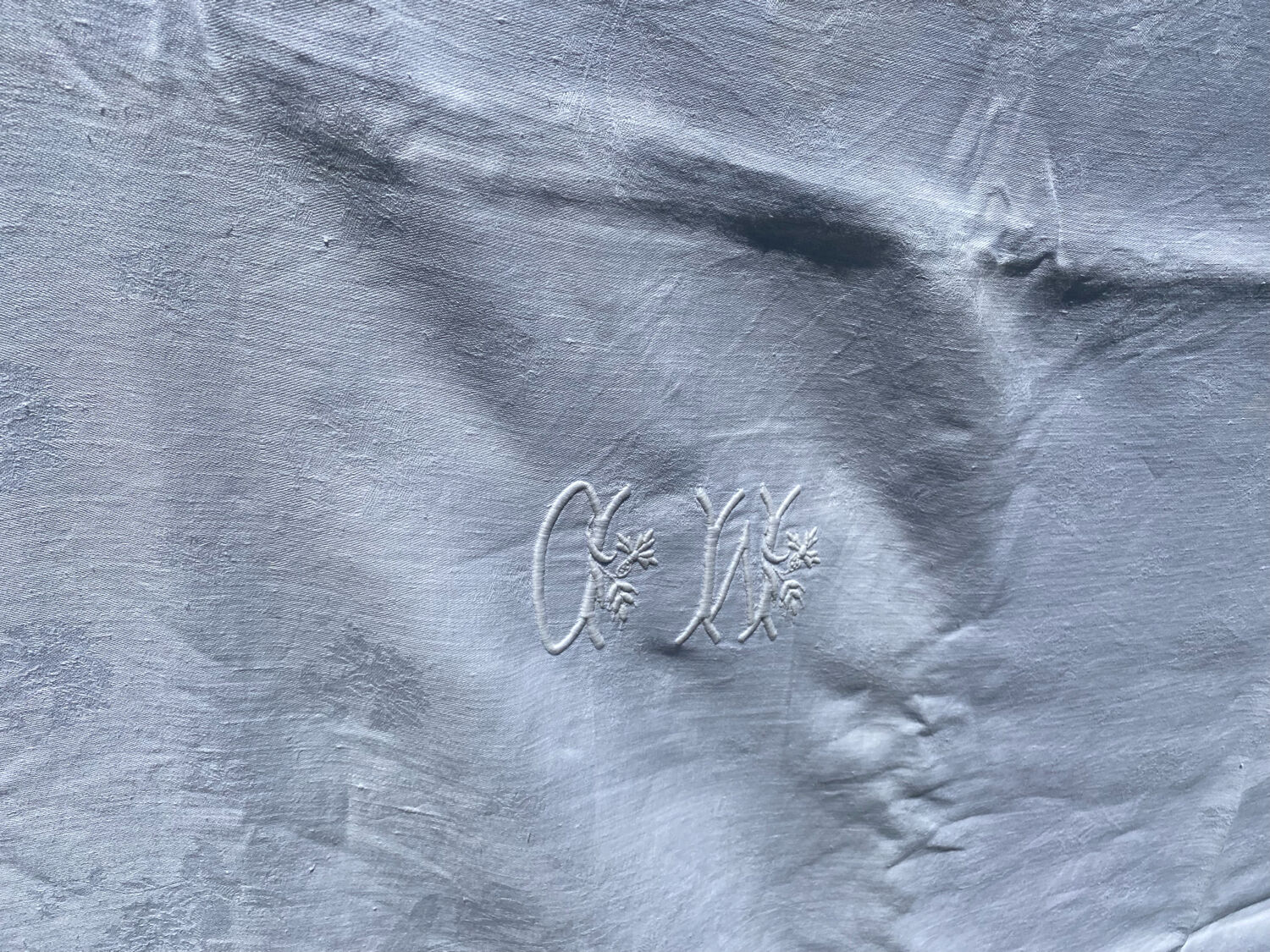 Embroidered linen tablecloth