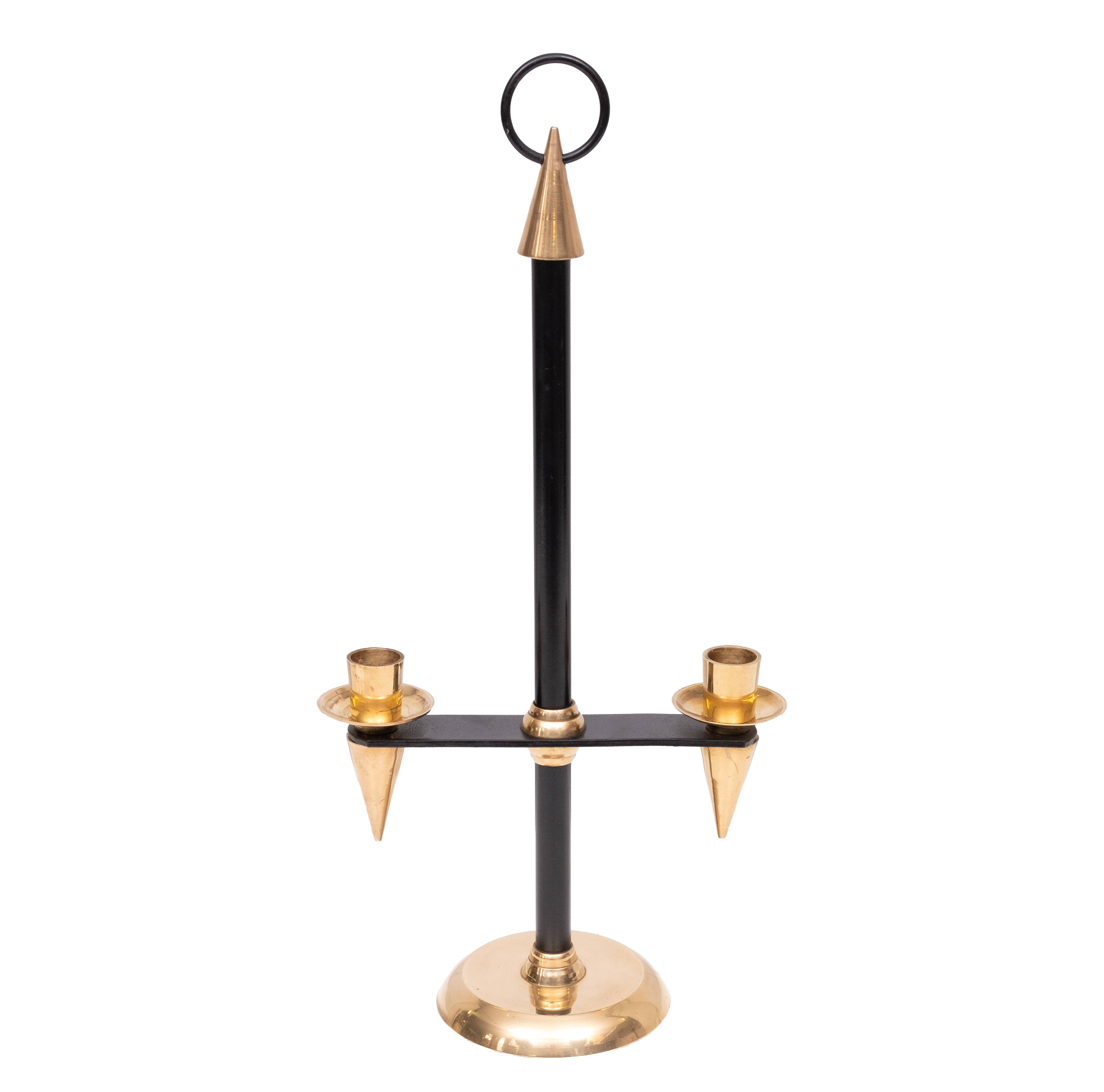 1940s Italian Brass candle stick holder