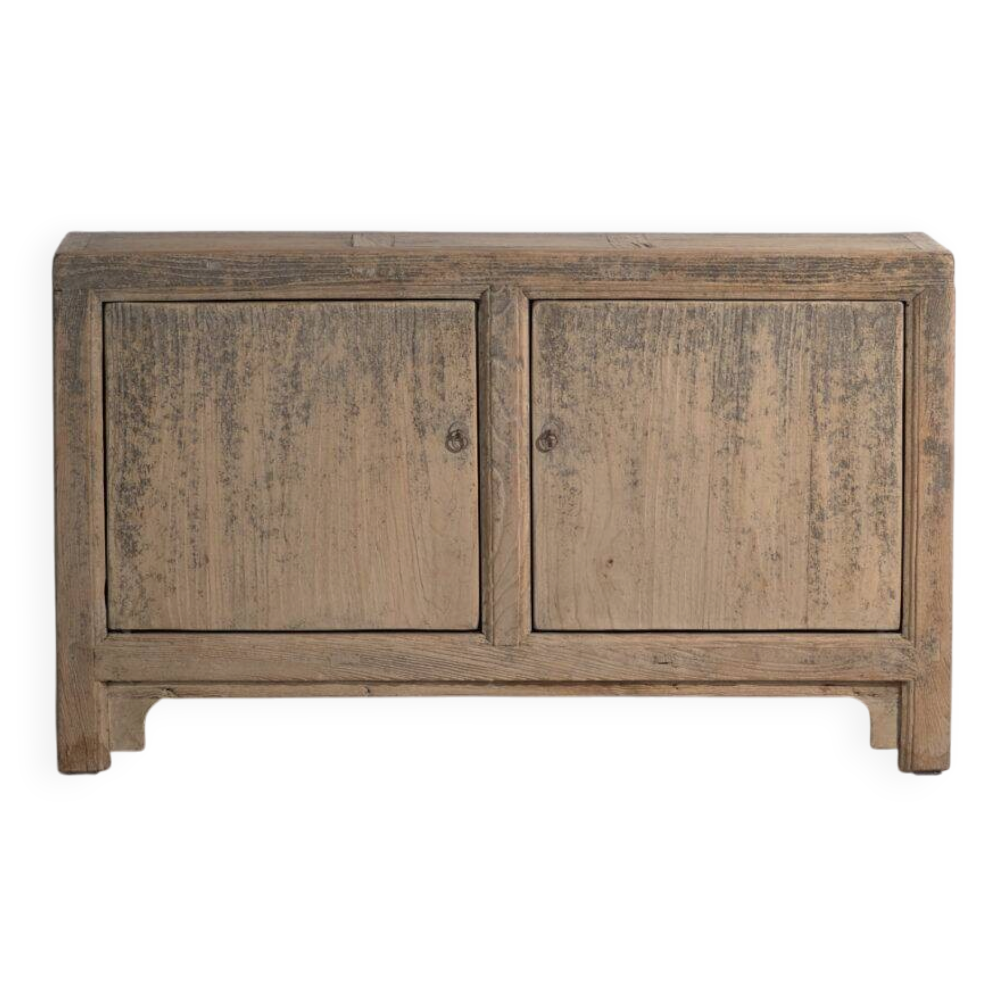 Buffet bas ancien en orme à deux portes – Chine, vers 1950