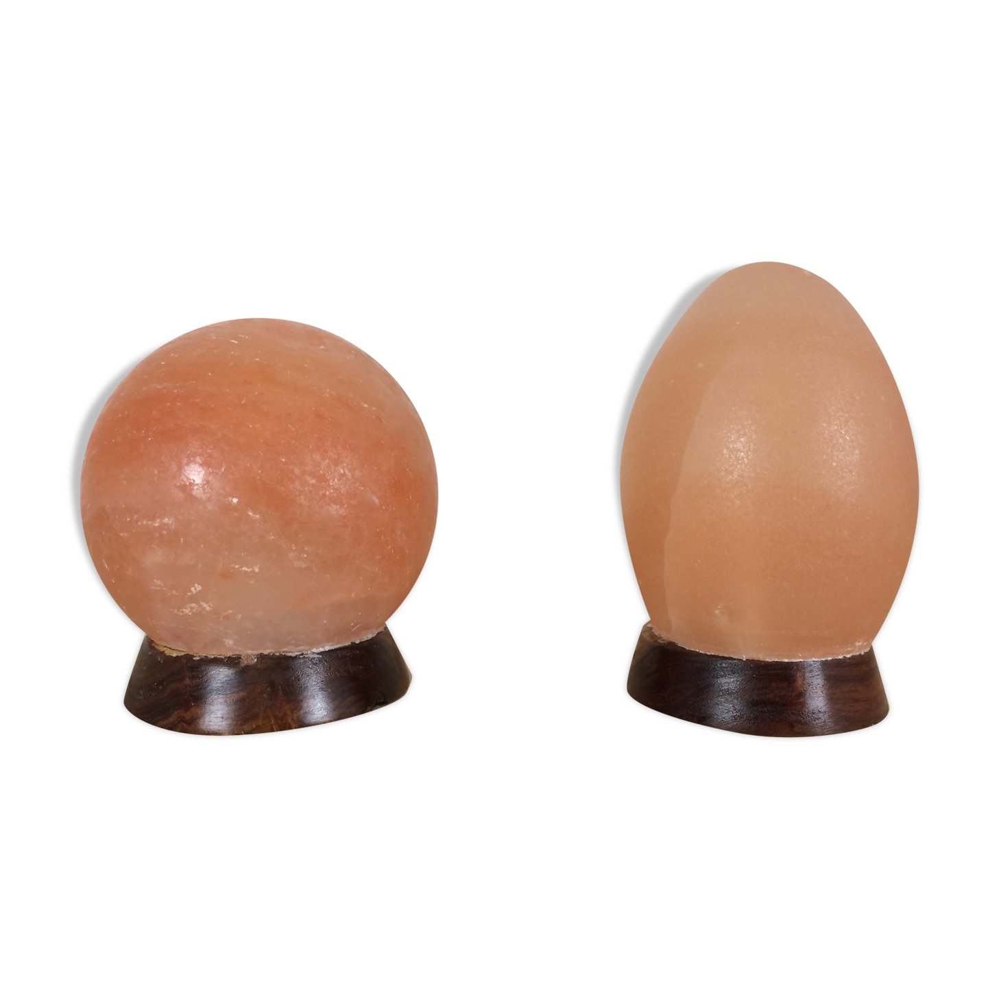 Ball and egg lamps in vintage pink salt stone