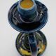 Art Nouveau - Flemish Art Pottery Candlestick - Flame Glaze Technique