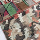 Moroccan Berber boujaad ecru carpet with colorful patterns 303x197cm