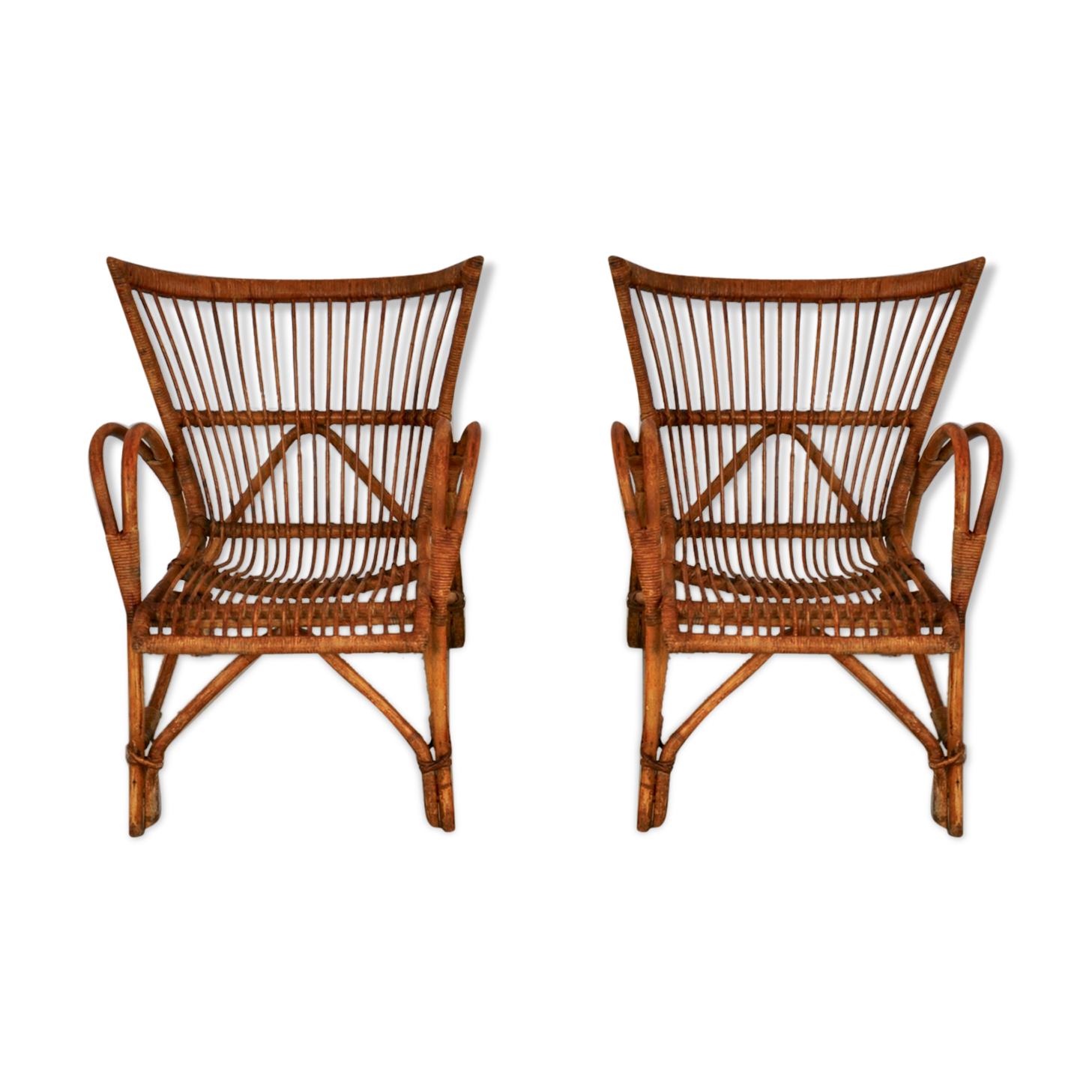 Rattan armchairs 1960s