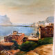 Old oil on canvas, Mediterranean port scene signed Rufo.