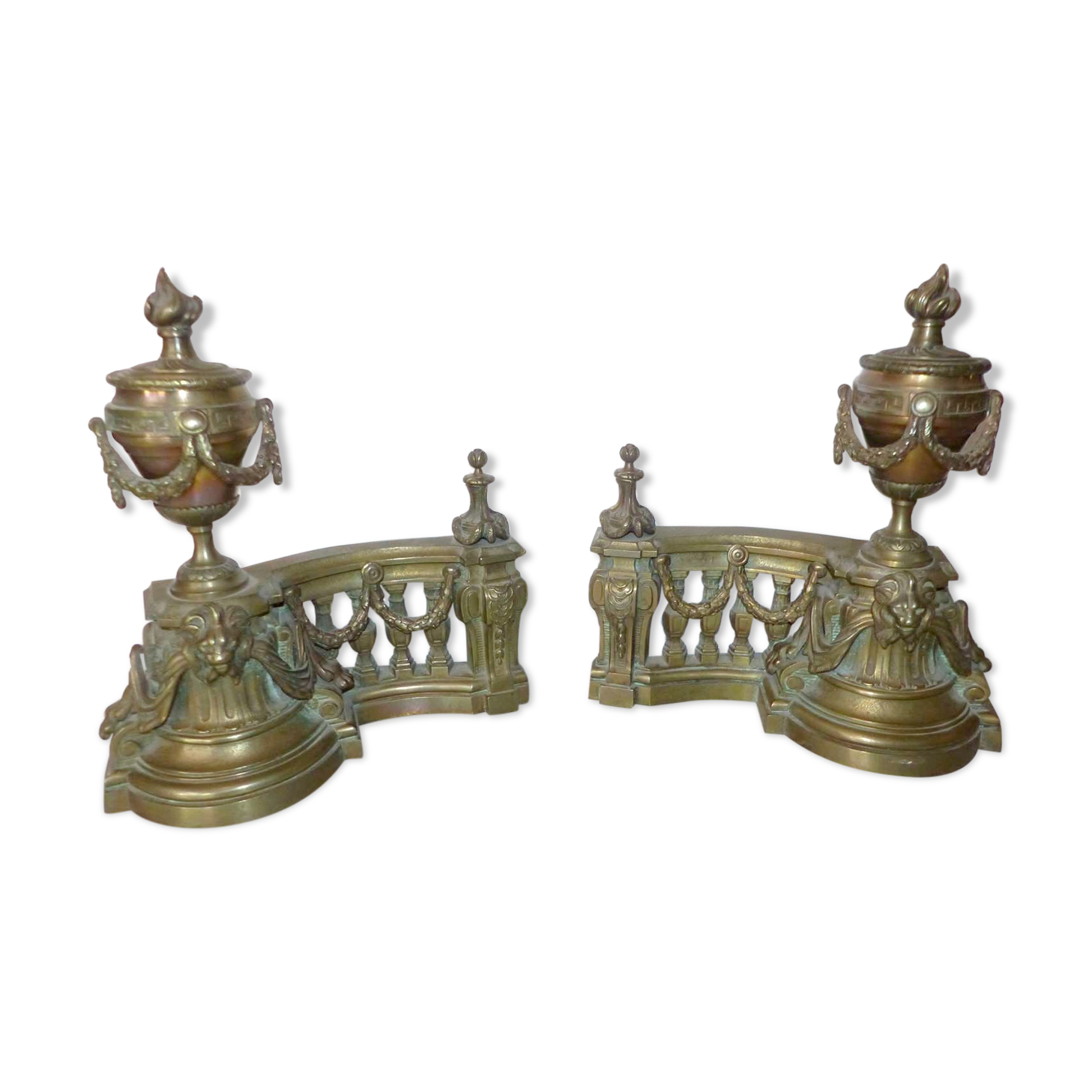 Pair of bronze channels in Louis XVI style - Napoleon III era - 19th century