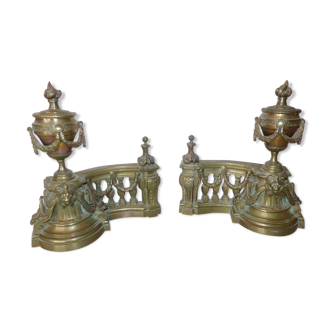 Pair of bronze channels in Louis XVI style - Napoleon III era - 19th century