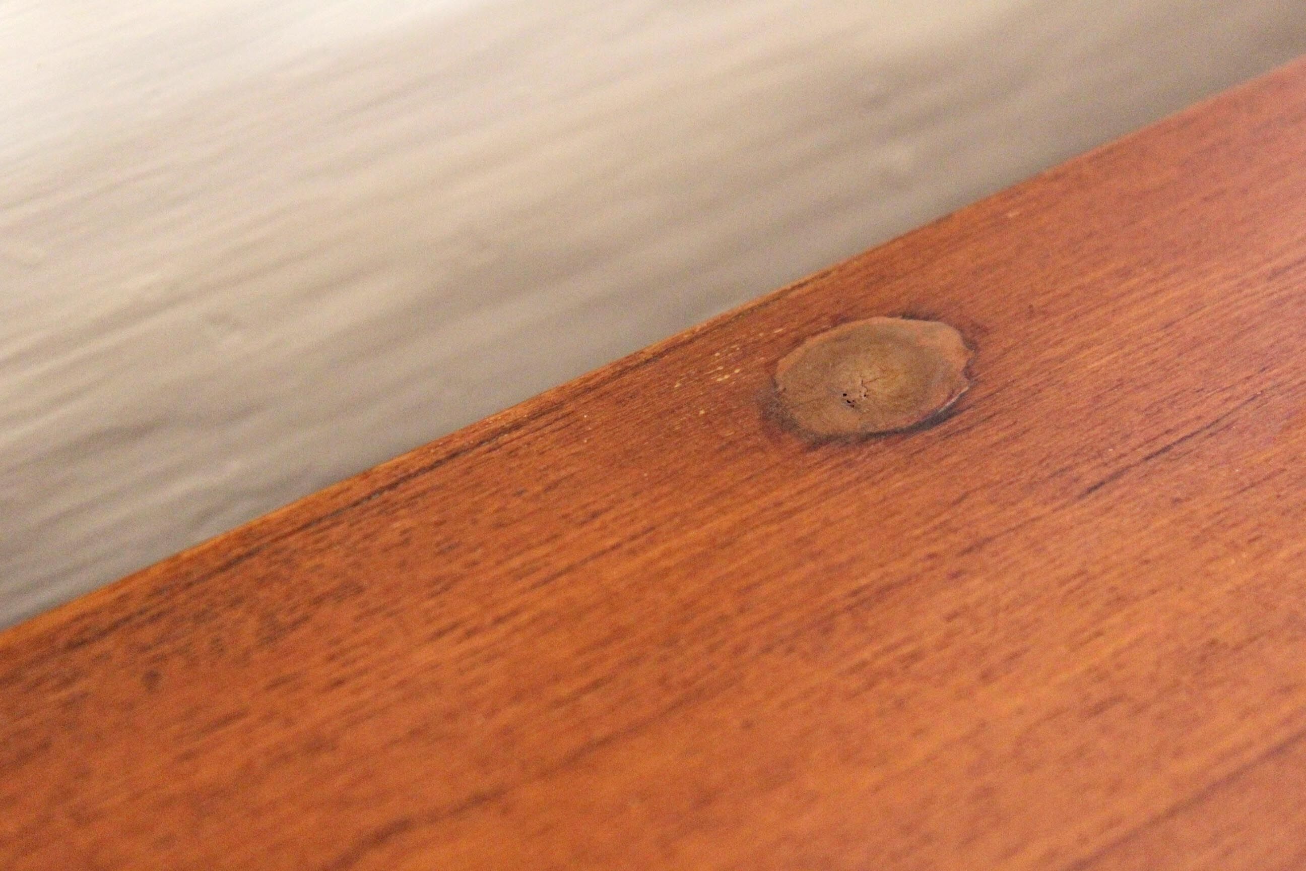 Scandinavian sideboard in solid teak wood and brass, 1950s Swedish vintage