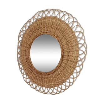 Rattan mirror 55cm