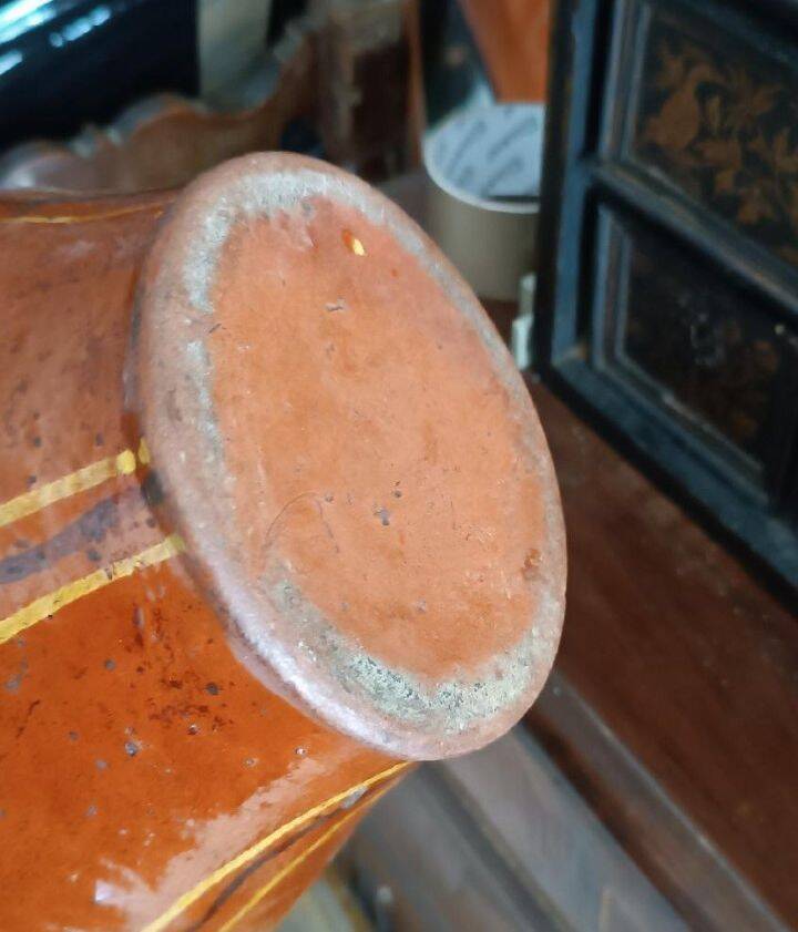 Vase en majolique émaillé antique Orciolo, Italie centrale, 19e siècle