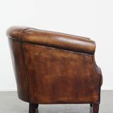 Club chair made of sheepskin leather