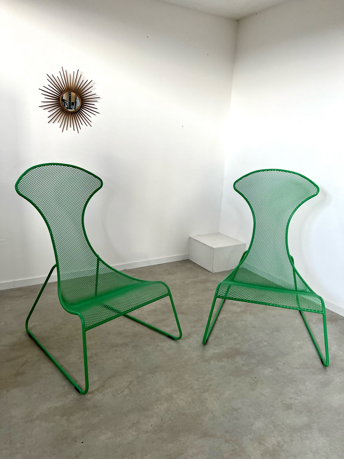 Set 2 armchairs green ikea vintage ps 2012 design wiebke braasch vintage metal