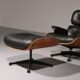 Ensemble de fauteuil et repose-pieds par Charles Eames, années 1960.