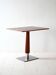 Table de bar en acajou avec base en acier et tige sculptée