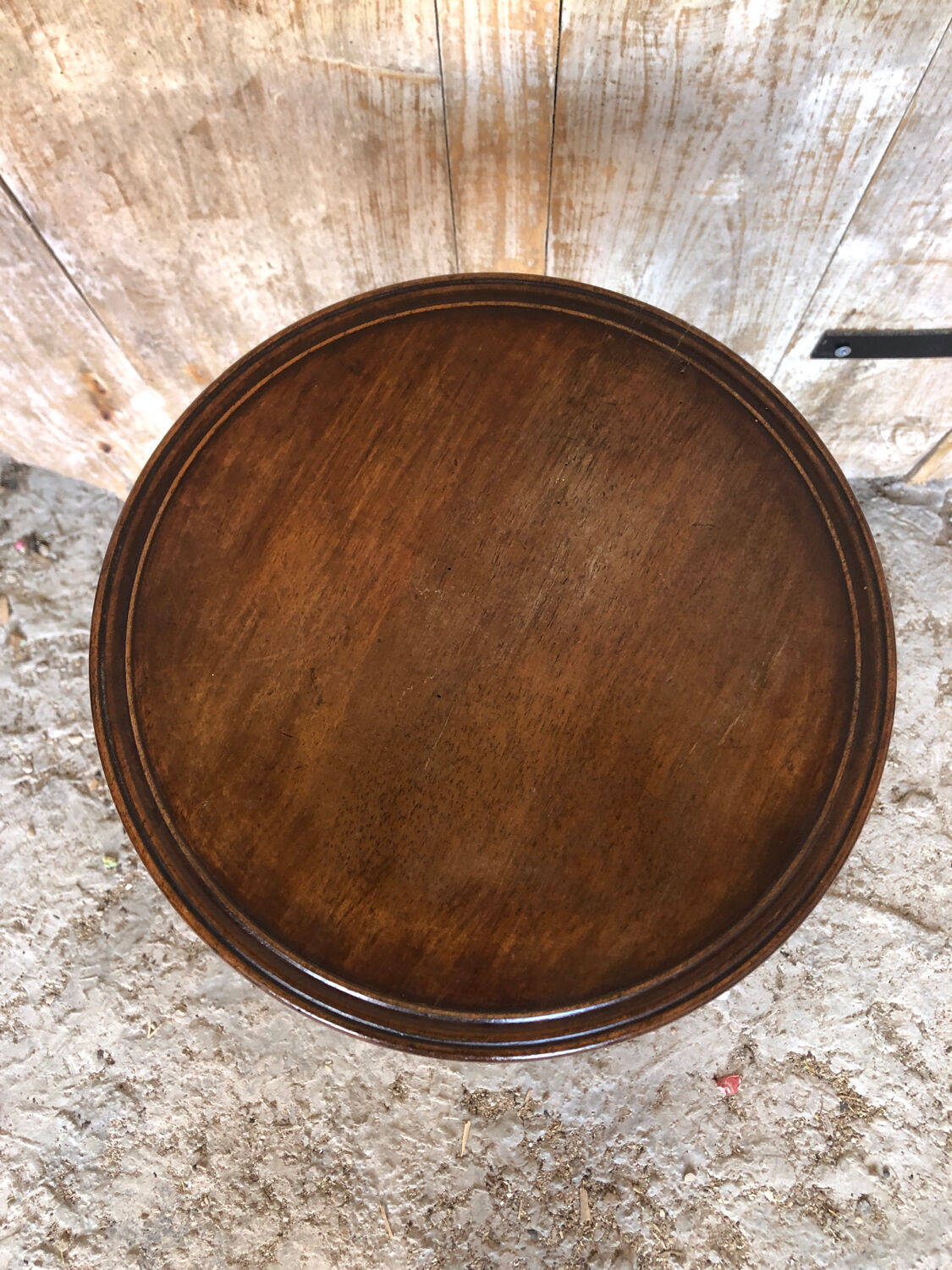 Sellette table appoint tripode bois tourné vintage