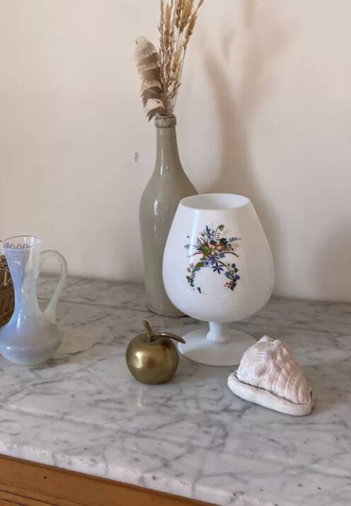 White opaline vase