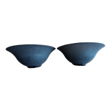 Paire d'appliques en verre granité noir