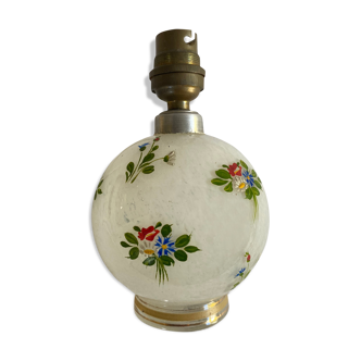 Hand painted glass bedside lamp foot