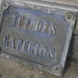 Antique street sign, cast iron, 19th century