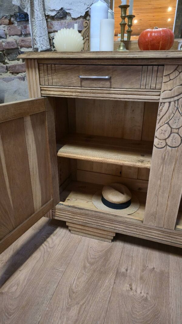 Buffet / bahut Art déco en chêne restauré