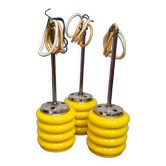 3 Space Age pendant lights in yellow Murano glass Mazzega, Ital 1950 a70 10x12x36