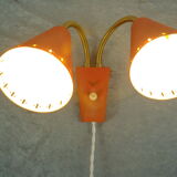 Midcentury double wallamp by Erik Wärnå for EWÅ, Värnamo, Sweden. 1950's.