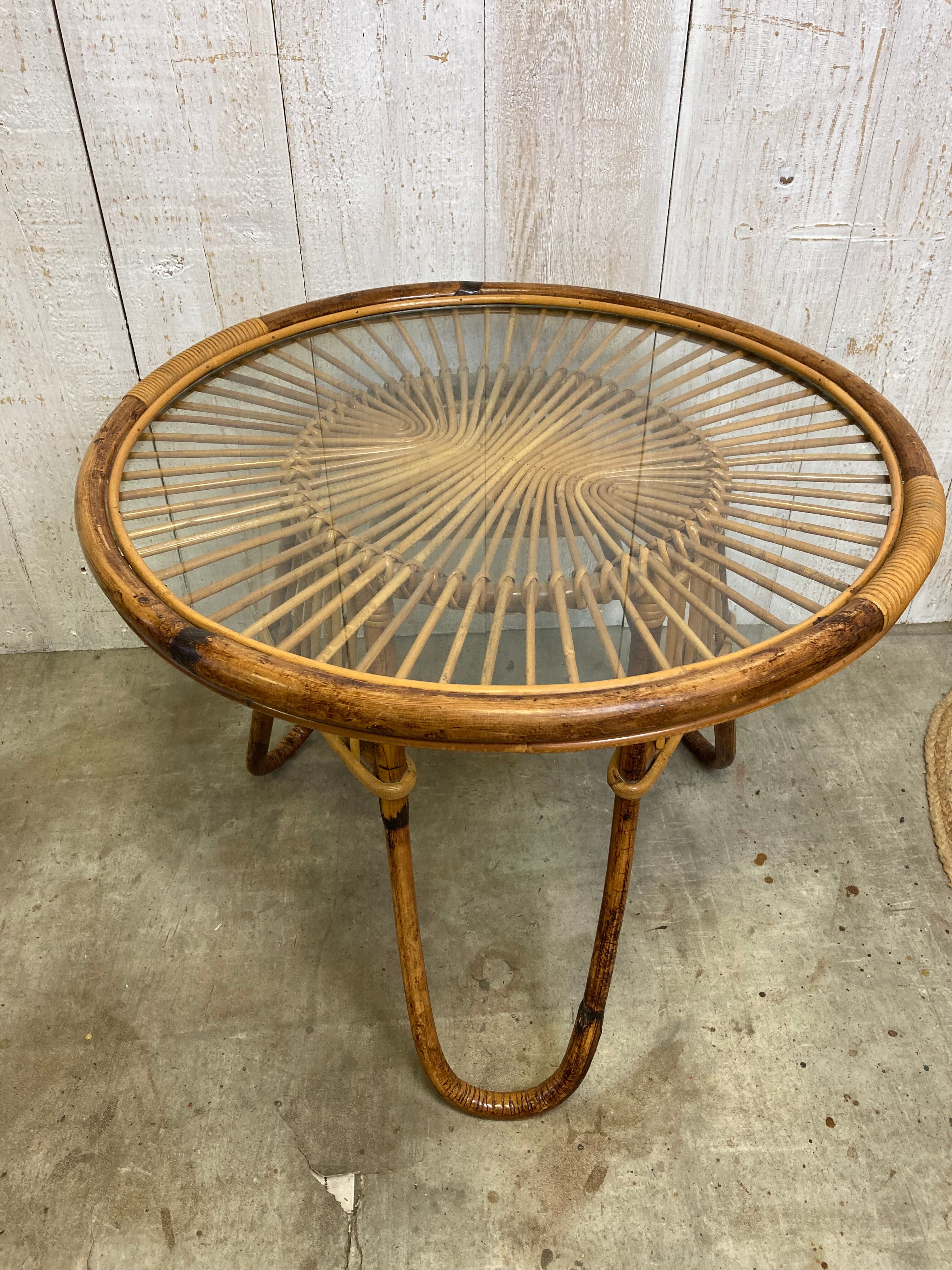 Vintage rattan coffee table