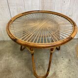 Vintage rattan coffee table